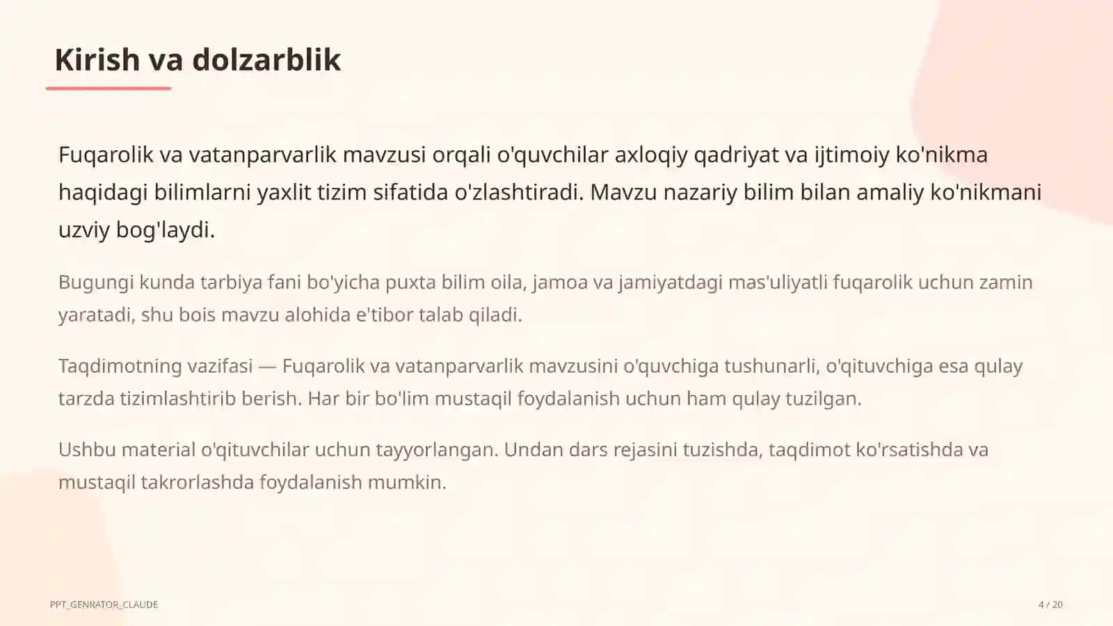 Fuqarolik va vatanparvarlik (8-sinf) 4