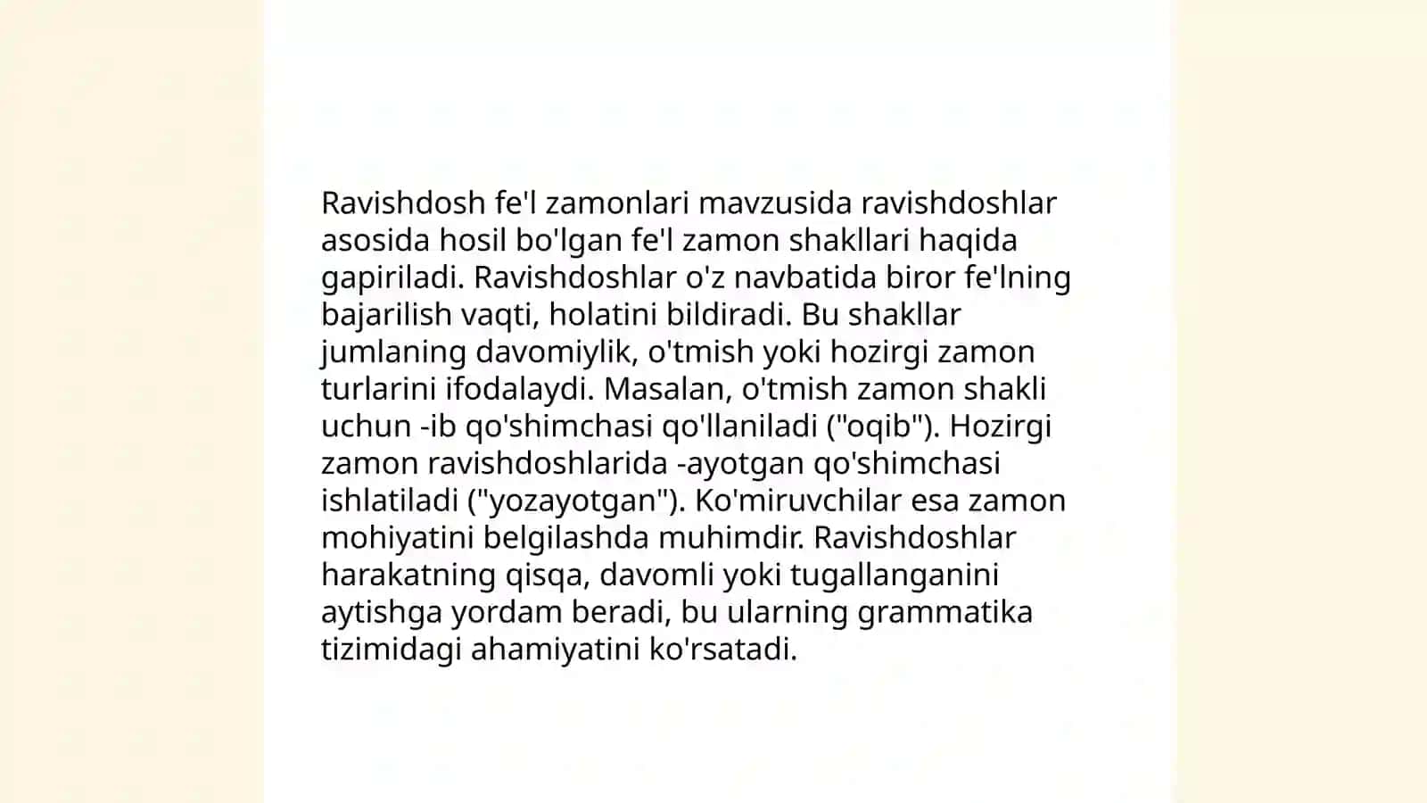 Sof fe'lning vazifasi 4