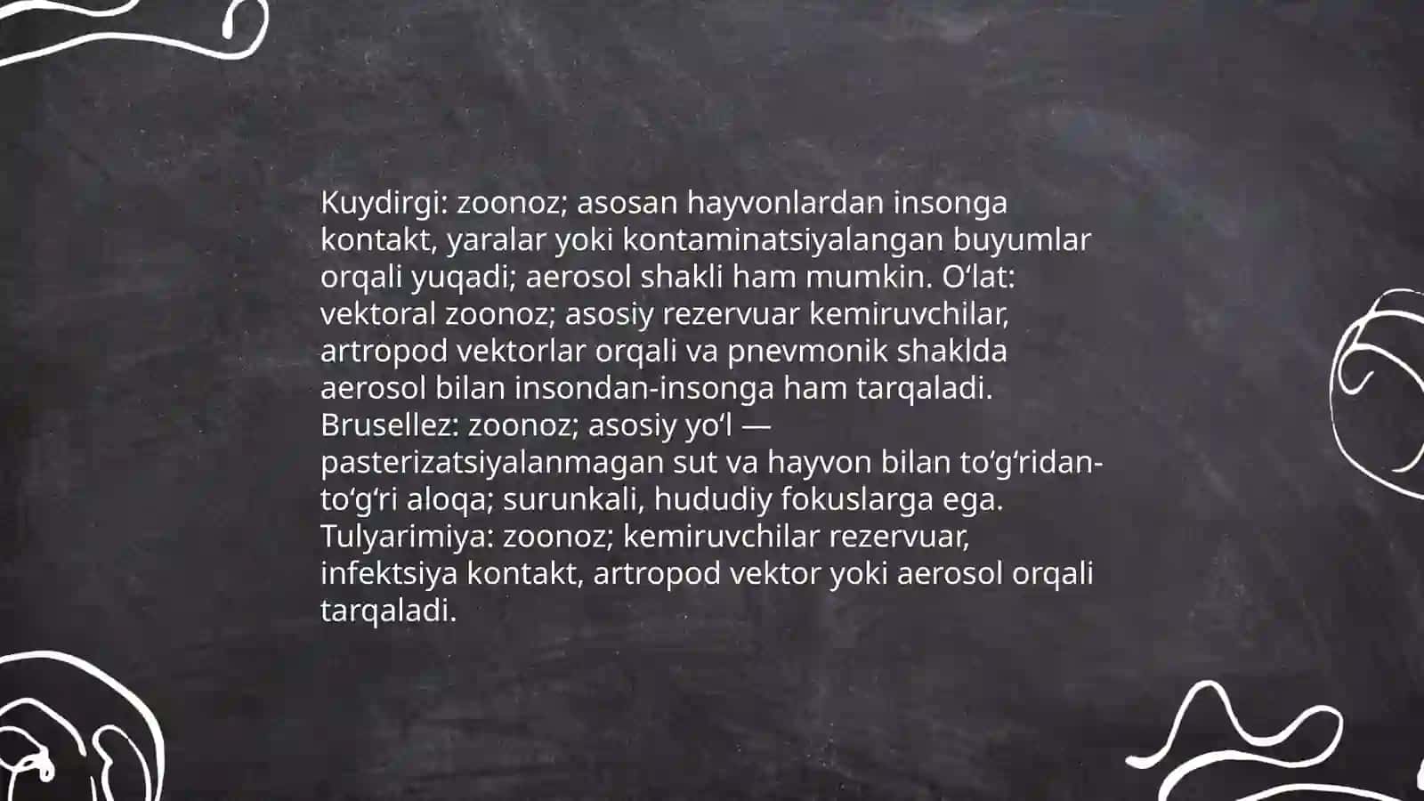 O‘ta xavfli infeksiyalar (kuydirgi, o‘lat, brusellez, tulyarimiya) 4
