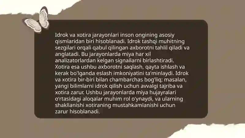 Idrok va xotira haqida tushuncha uning nerv fiziologik asosi 4