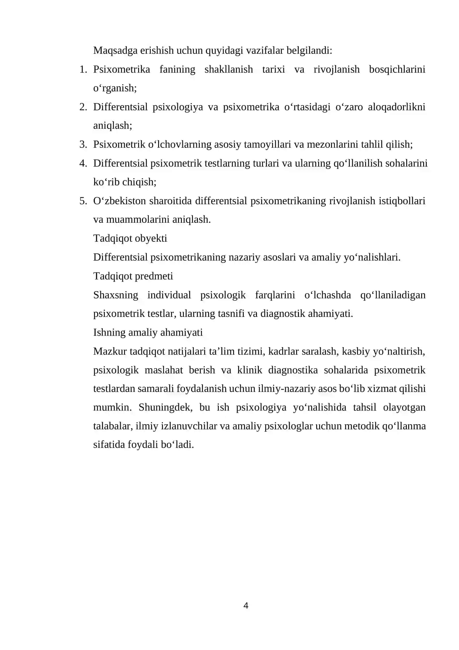 DIFFERENTSIAL PSIXOMETRIKA TASNIFI 4