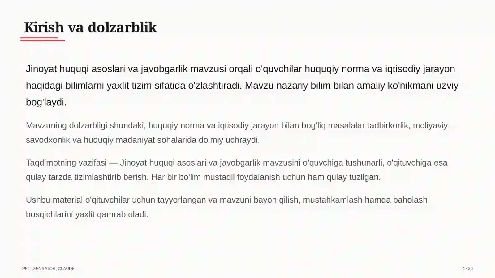 Jinoyat huquqi asoslari va javobgarlik (10-sinf) 4