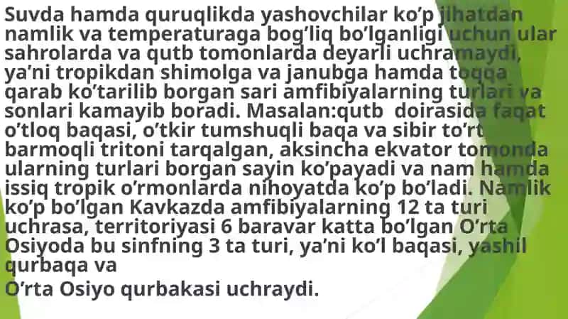 Amfibiyalar sinfining ekologiyasi va evolyutsiyasi 4