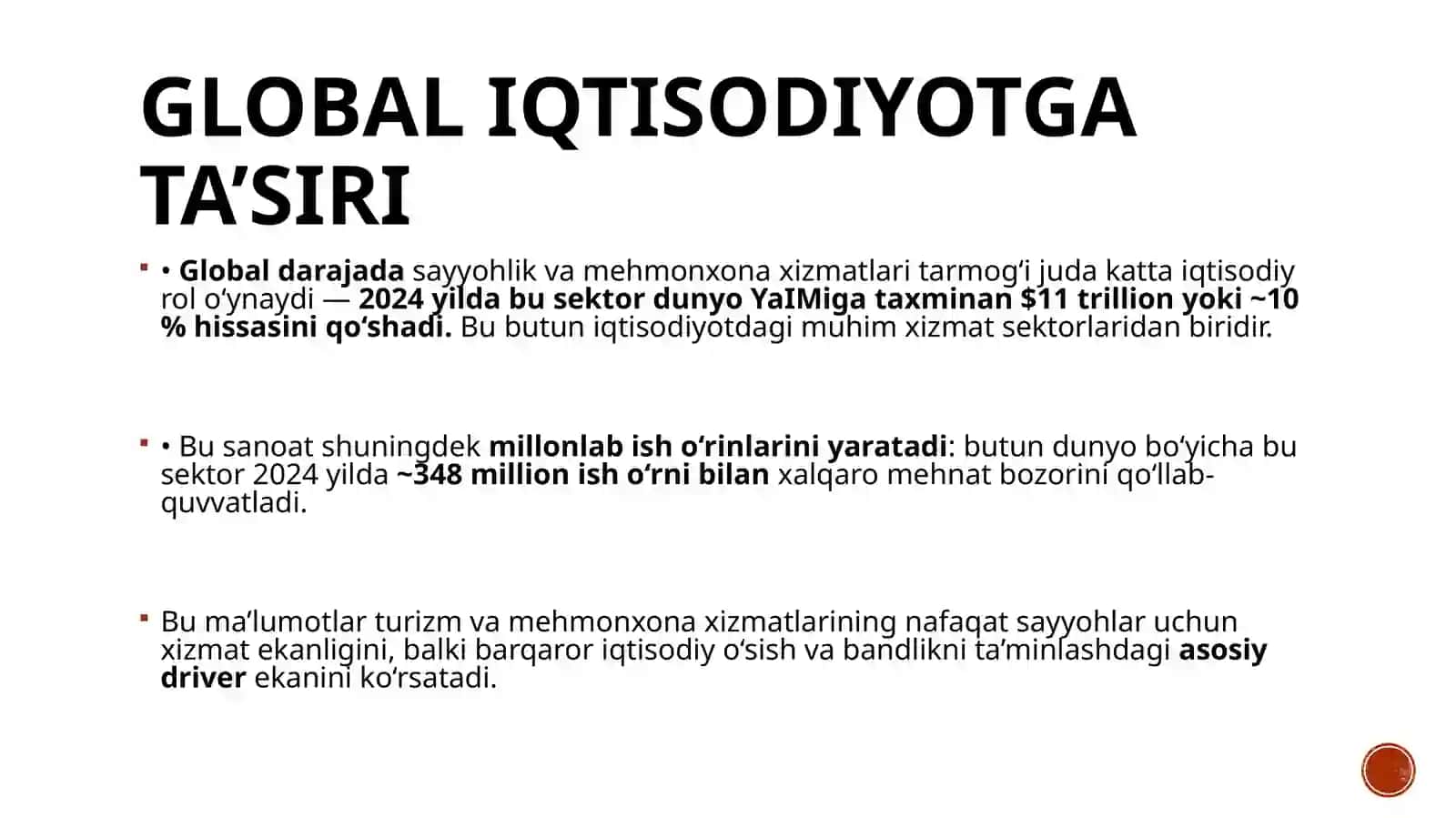 Mehmonxona xizmatlarining iqtisodiyot tarkibi 4