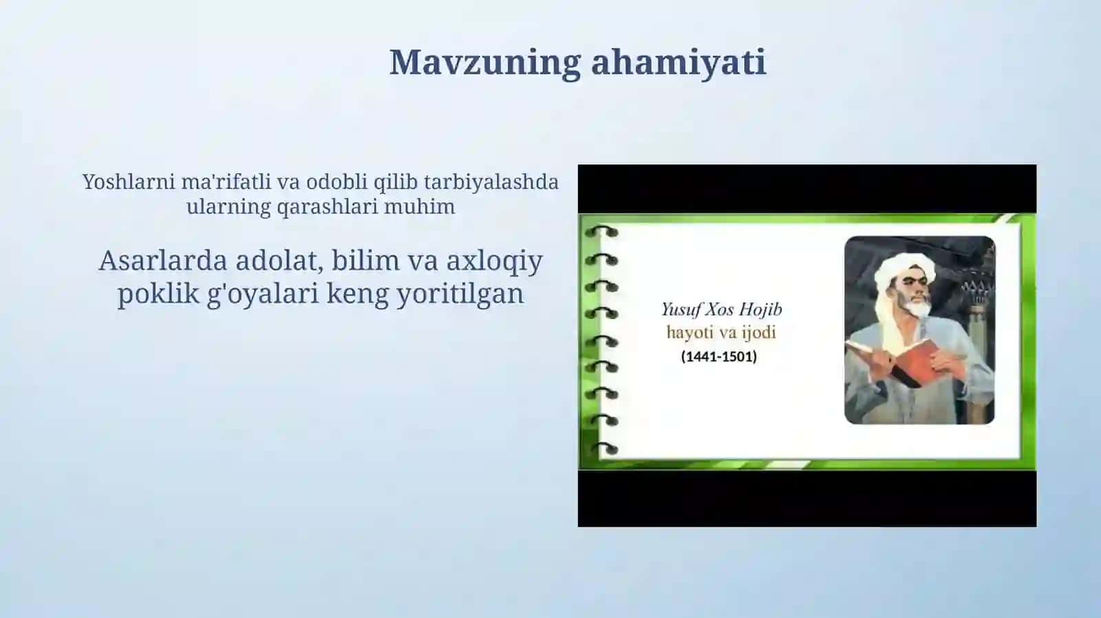 Yusuf Xos Hojib va Maxmud Qoshg'ariyning ta'limiy - axloqiy qarashlari 4