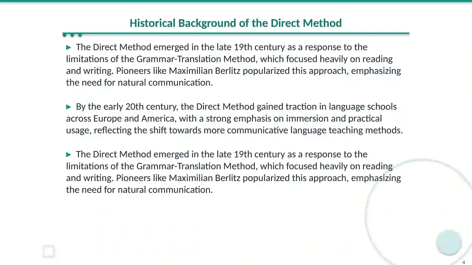 The Direct Method 4