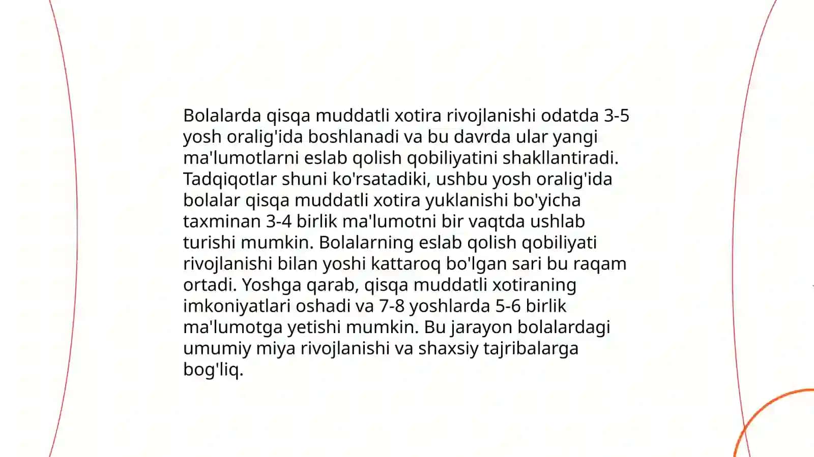 Bolalarda Xotirani rivojlanishi 4