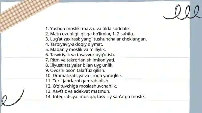 Boshlang'ich sinflarda liroepik asarlar ustida ishlash uchun metodik tavsiyalar 4