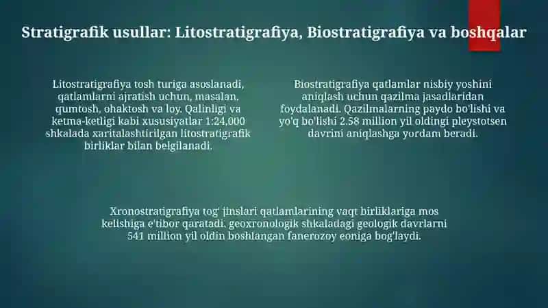 Stratigrafik ustun tuzish usullari 4