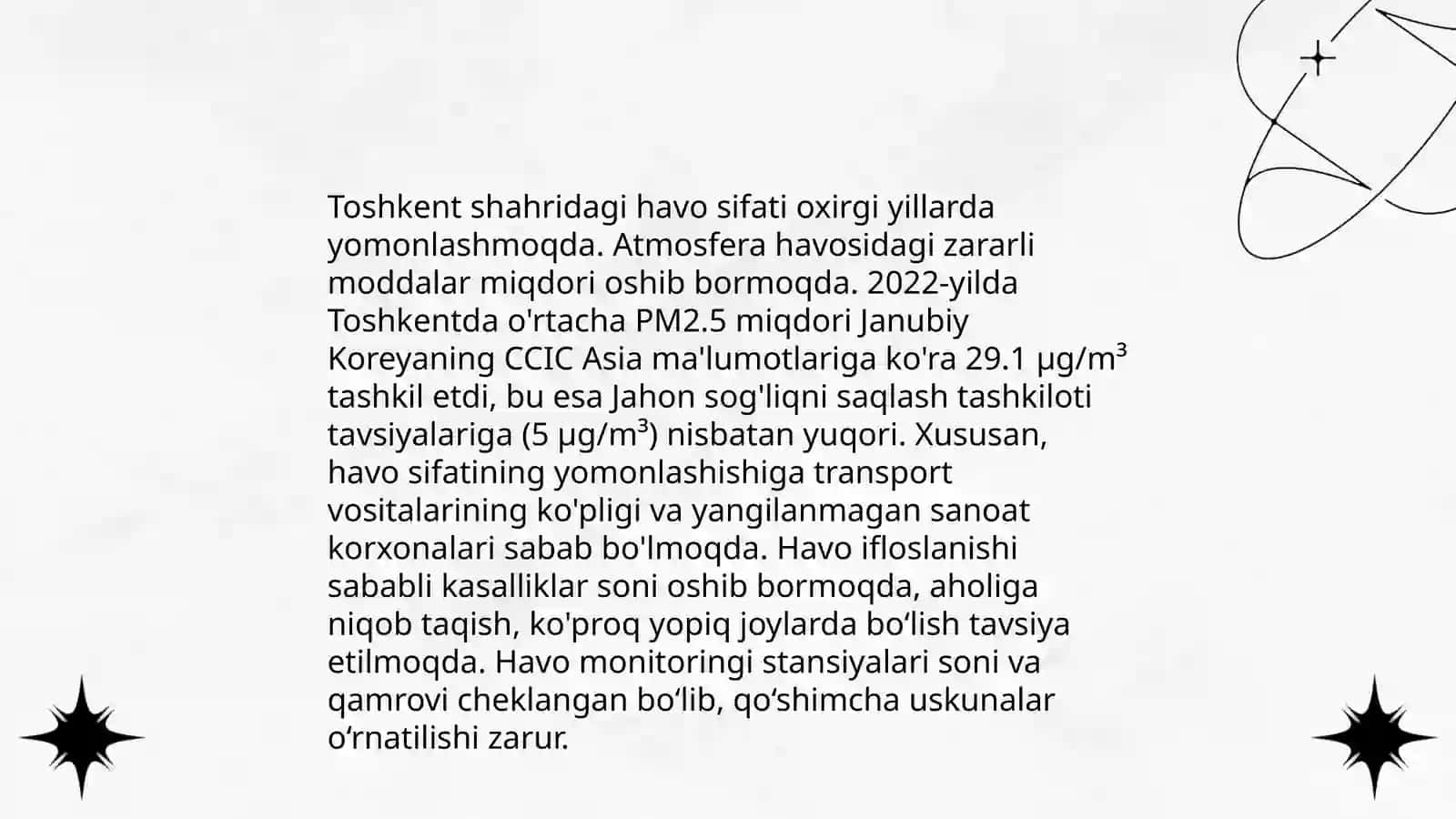 O'zbekistonda havoning ifloslanish darajasi va uning ekologikoqibatlari 4