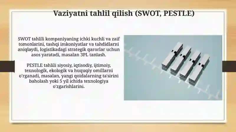 Logistikada strategik rejalashtirish bosqichlari 4