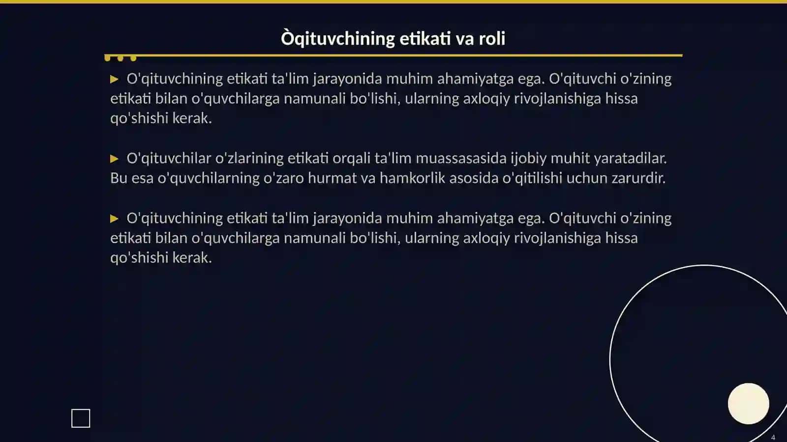 Òqituvchining pedagogik etiketi va odobi shakllantirish metodlari 4