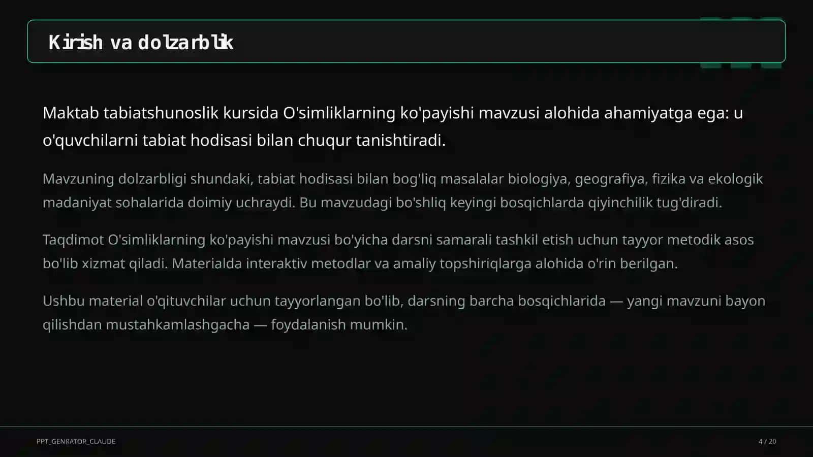 O'simliklarning ko'payishi (3-sinf) 4