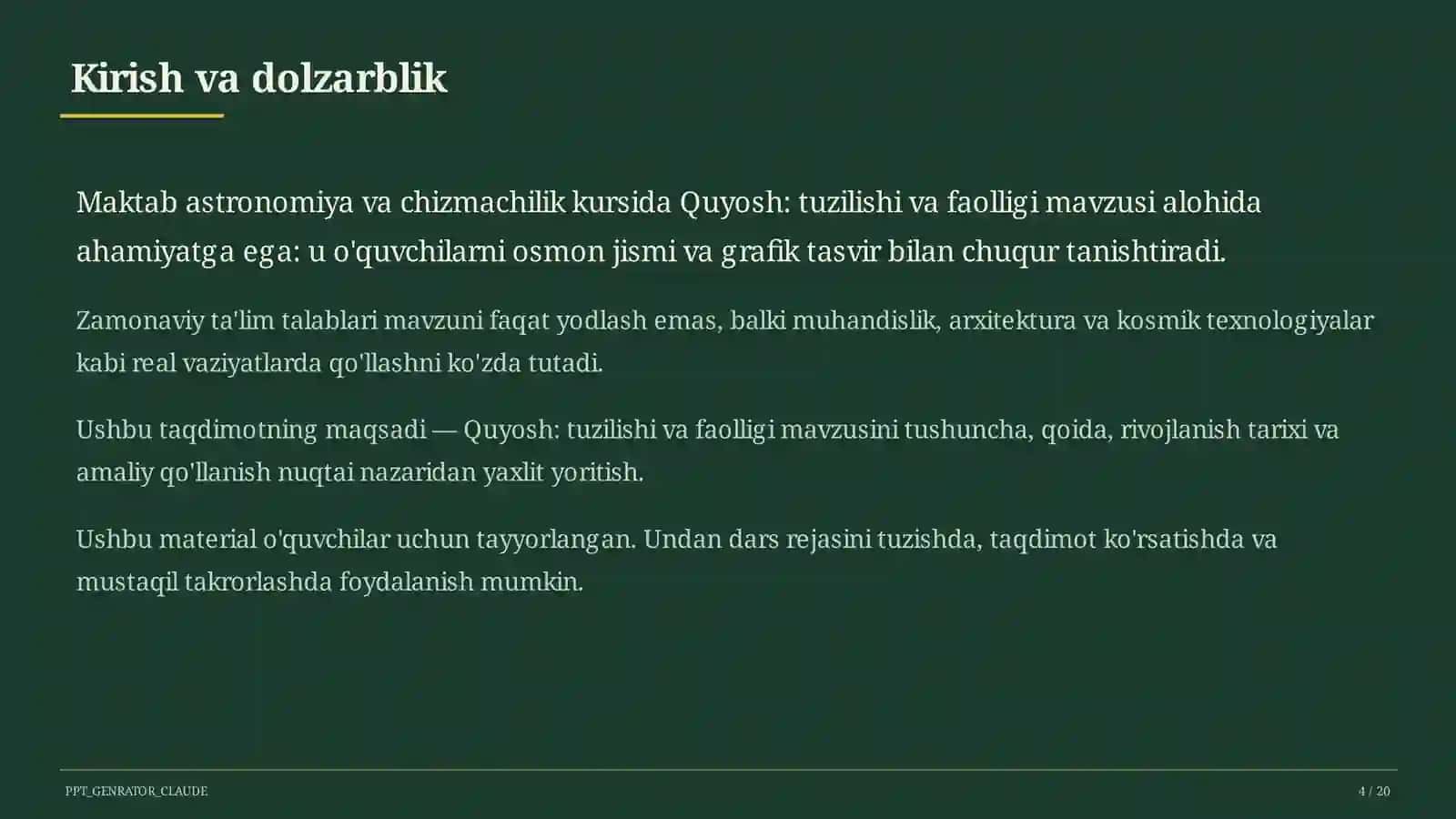 Quyosh: tuzilishi va faolligi (11-sinf) 4