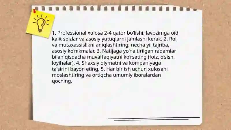 Taʼsirchan rezyume va boshqa shaxsiy maʼlumotlarni tuzish 4