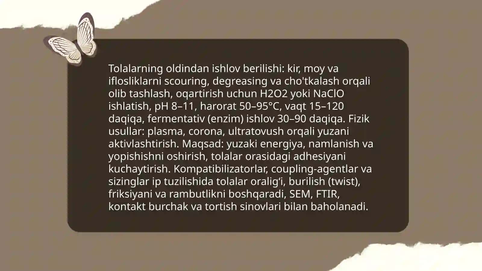 Tabiiy va kimyoviy tolalar aralashmasidan polikompanent ip ishlab chiqrish texnologiyasi 4
