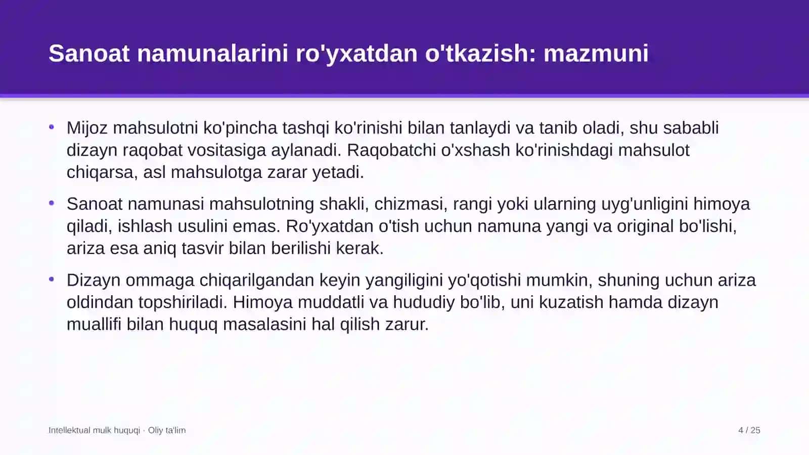 Sanoat namunalarini ro'yxatdan o'tkazish 4