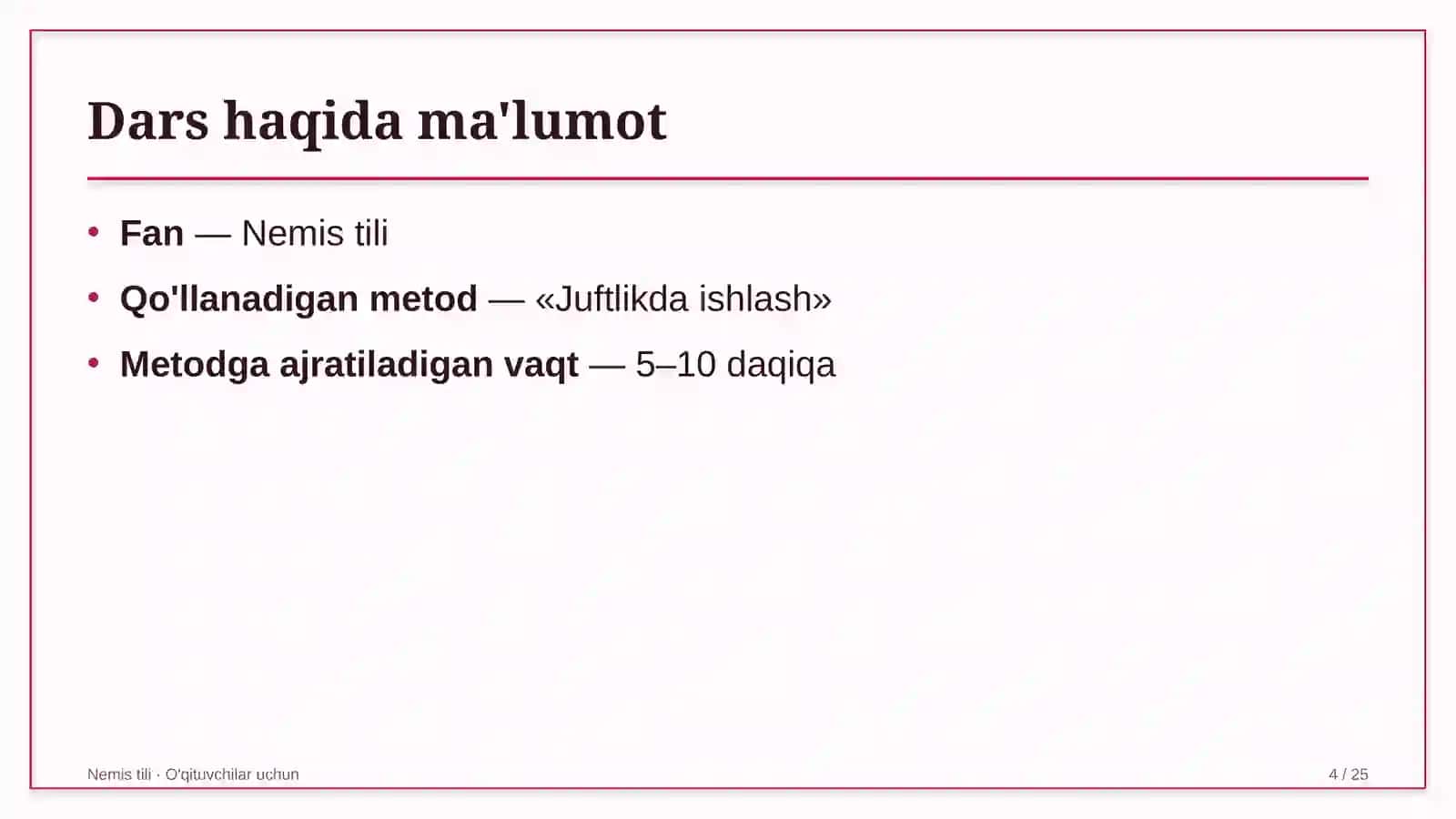 nemis tili darslarida juftlikda ishlash metodidan foydalanish 3442 4