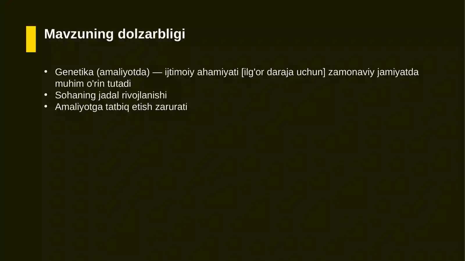 Genetika (amaliyotda) — ijtimoiy ahamiyati [ilg'or daraja uchun] 4
