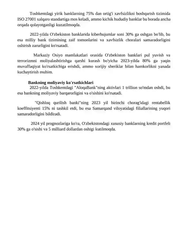 Bank tizimi: mazmuni turlari va elementlari 4