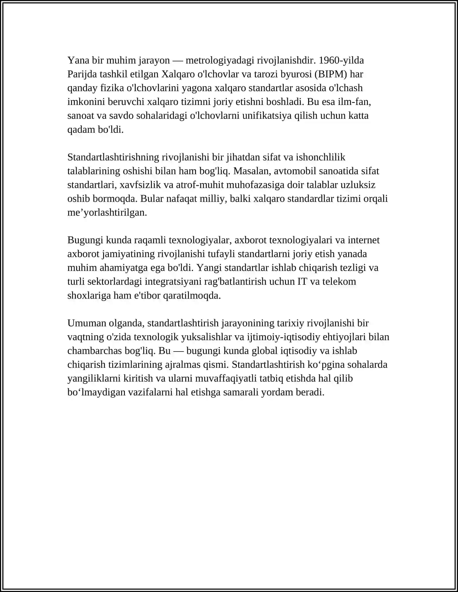 О‘ZBEKISTON RESPUBLIKASIDA "STANDARTLASHTIRISH XIZMATI" 4