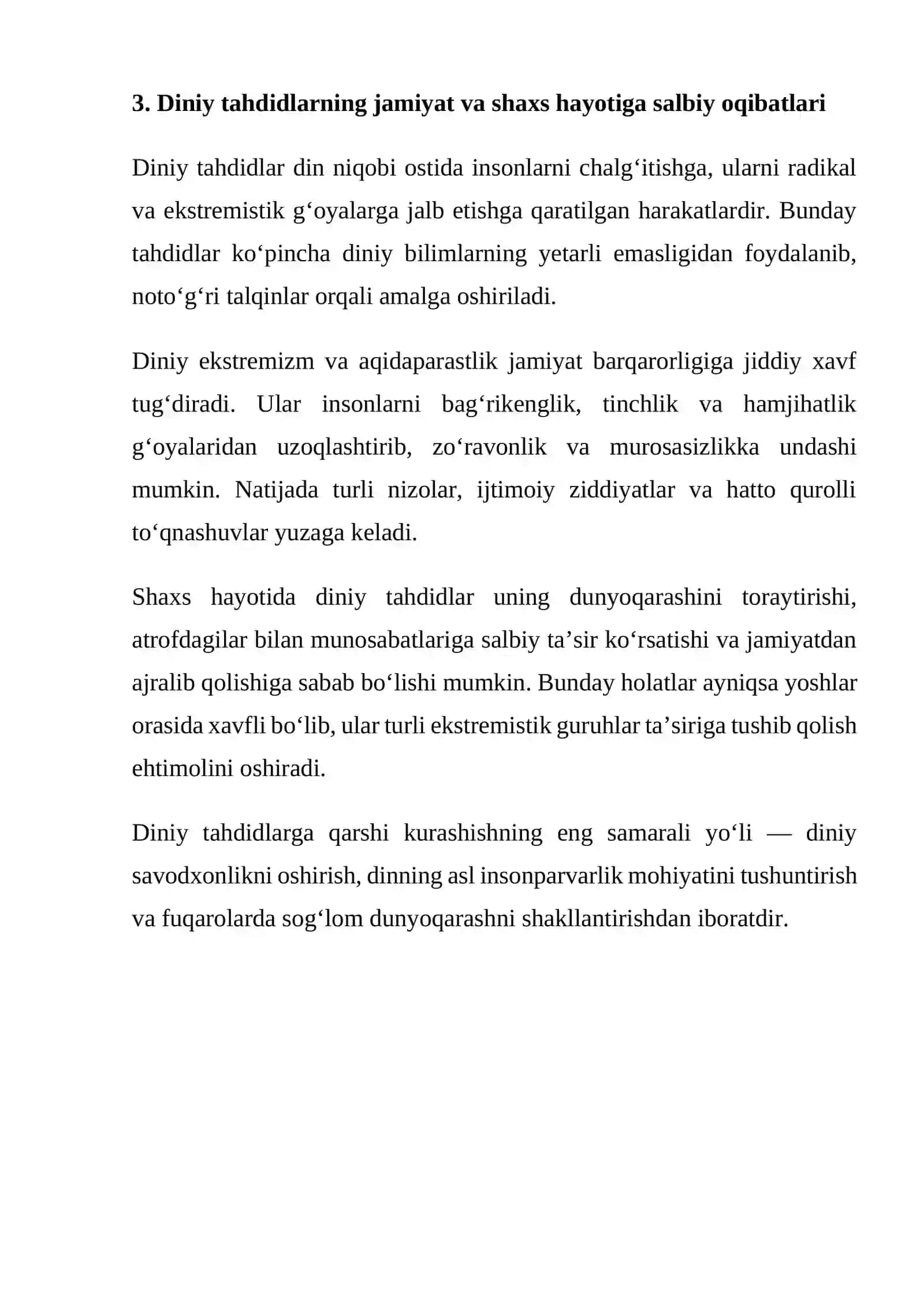 Shaxsga yo‘naltirilgan axborot: psixologik, diniy va madaniy tahdidlar 4