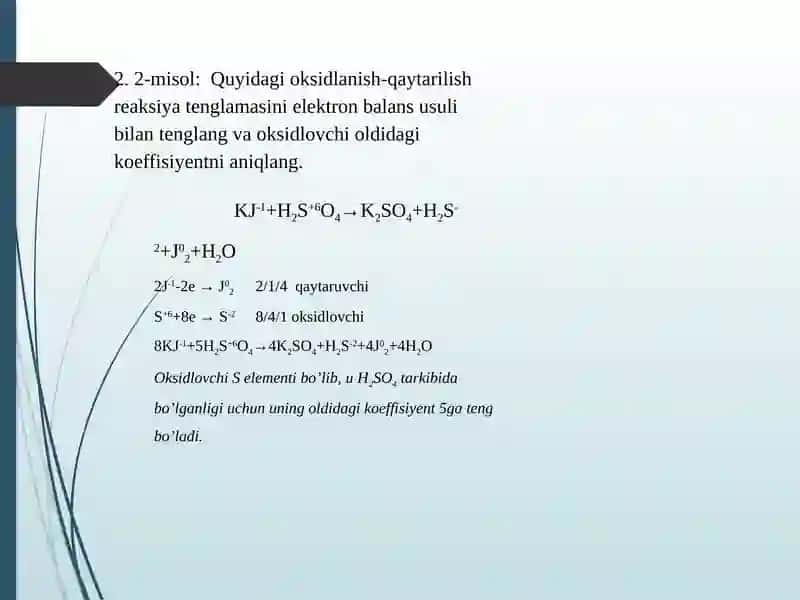 Oxidlanish va Qayta solish 4