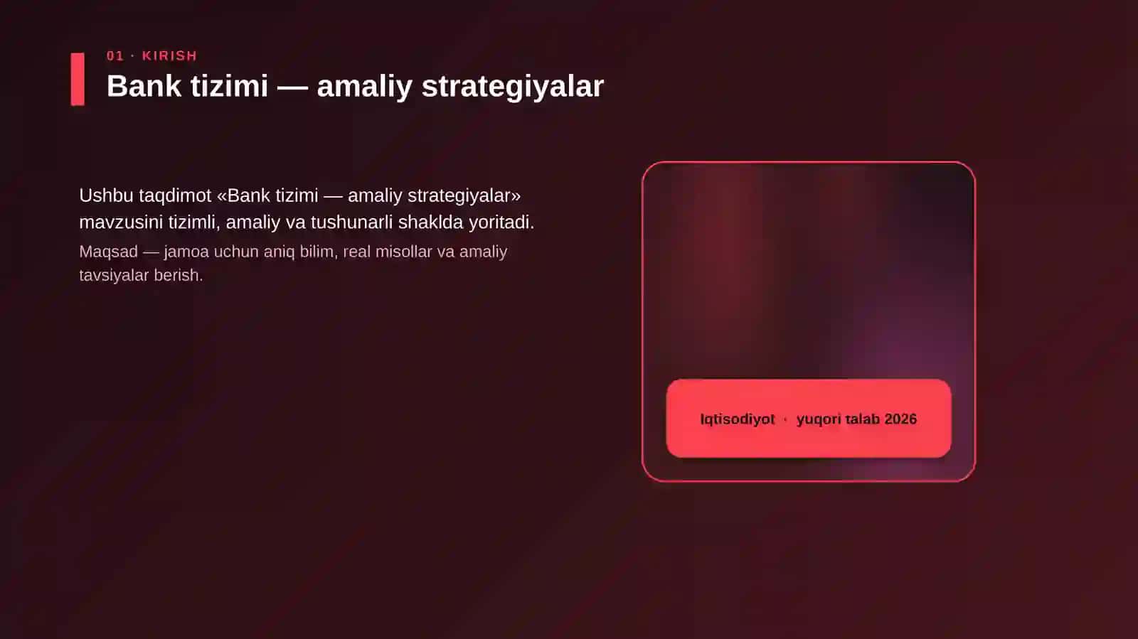 Bank tizimi — amaliy strategiyalar 4