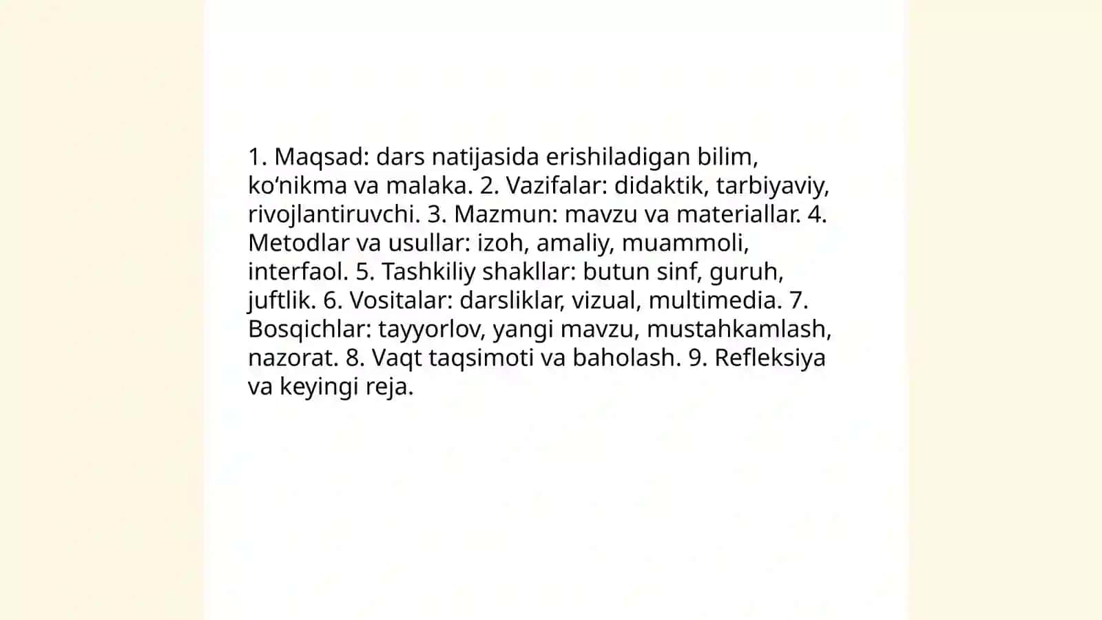 Dars-ta'limni tashkil etishning asosiy shakli 4