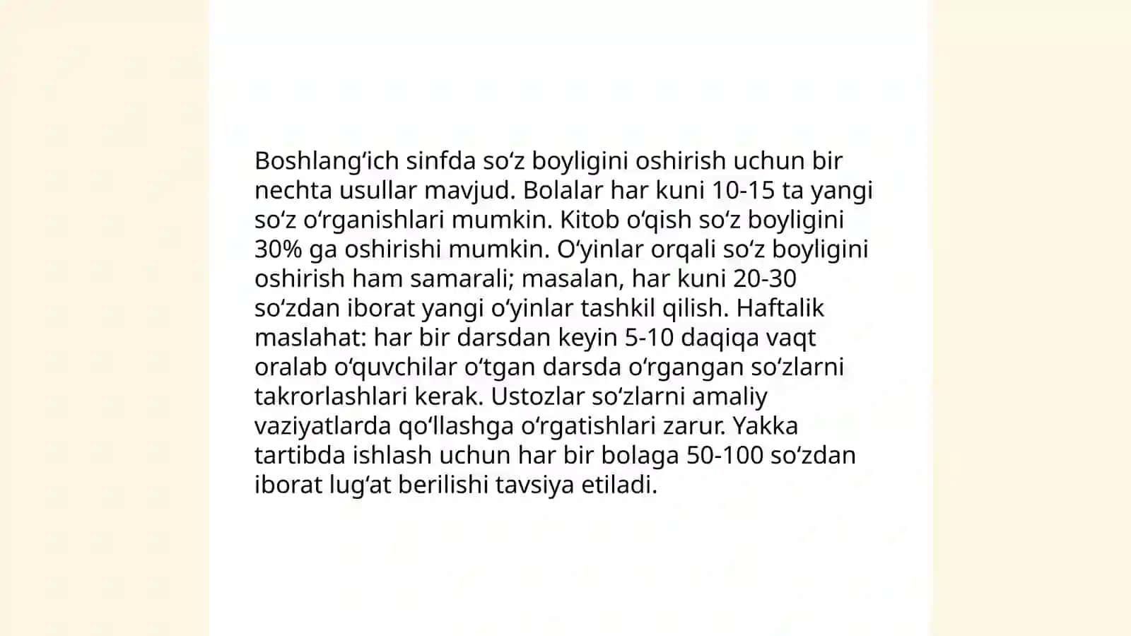 Boshlang‘ich sinfda gap ustida ishlashdagi izchillik 4