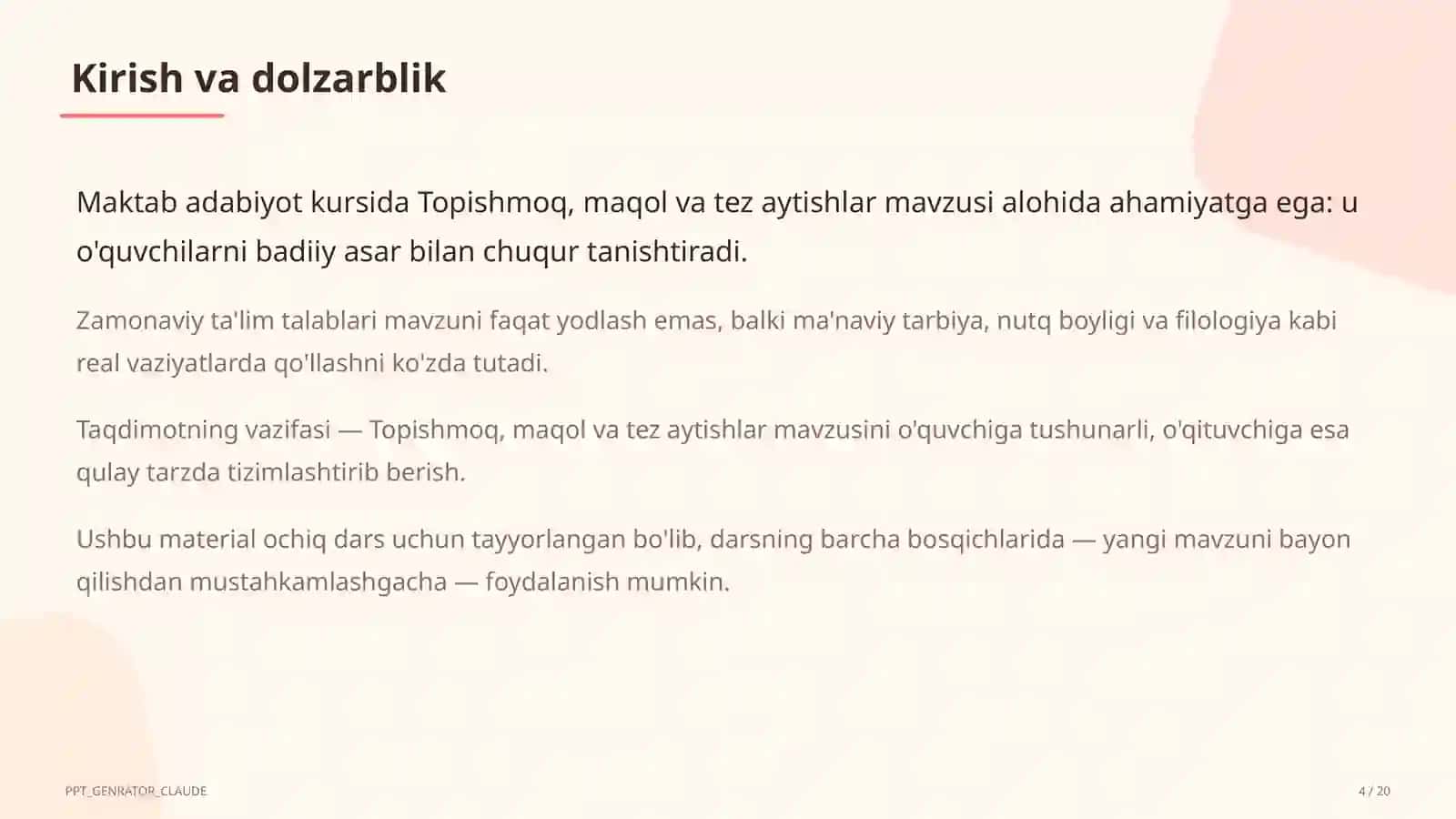 Topishmoq, maqol va tez aytishlar (5-sinf) 4