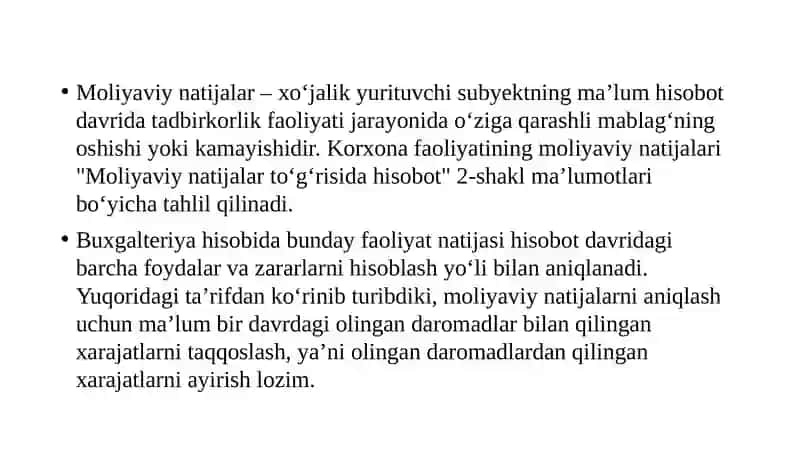 Moliyaviy natijalar tahlili 4