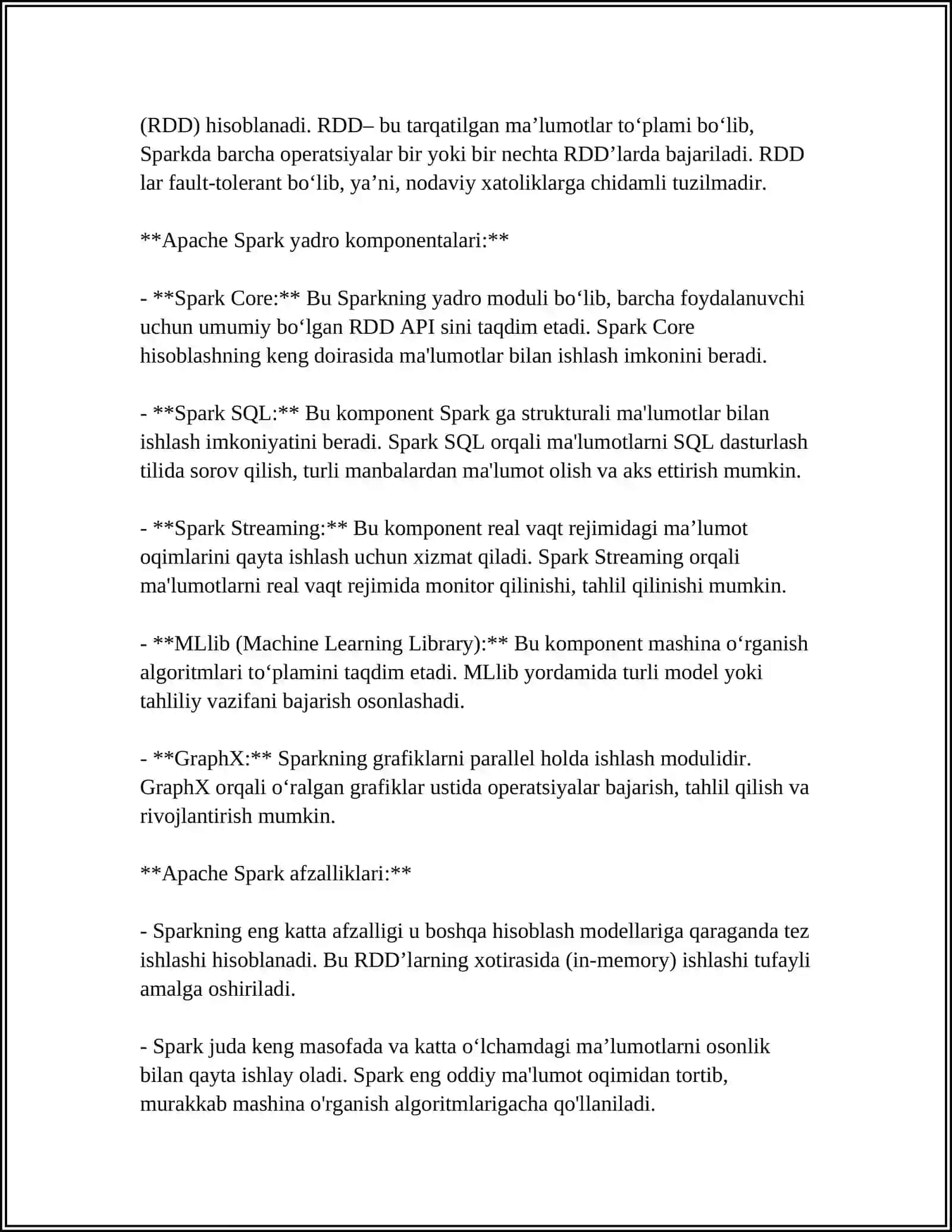 APACHE SPARK KEYINGI AVLOD BIG DATA FRAMEWORK 4