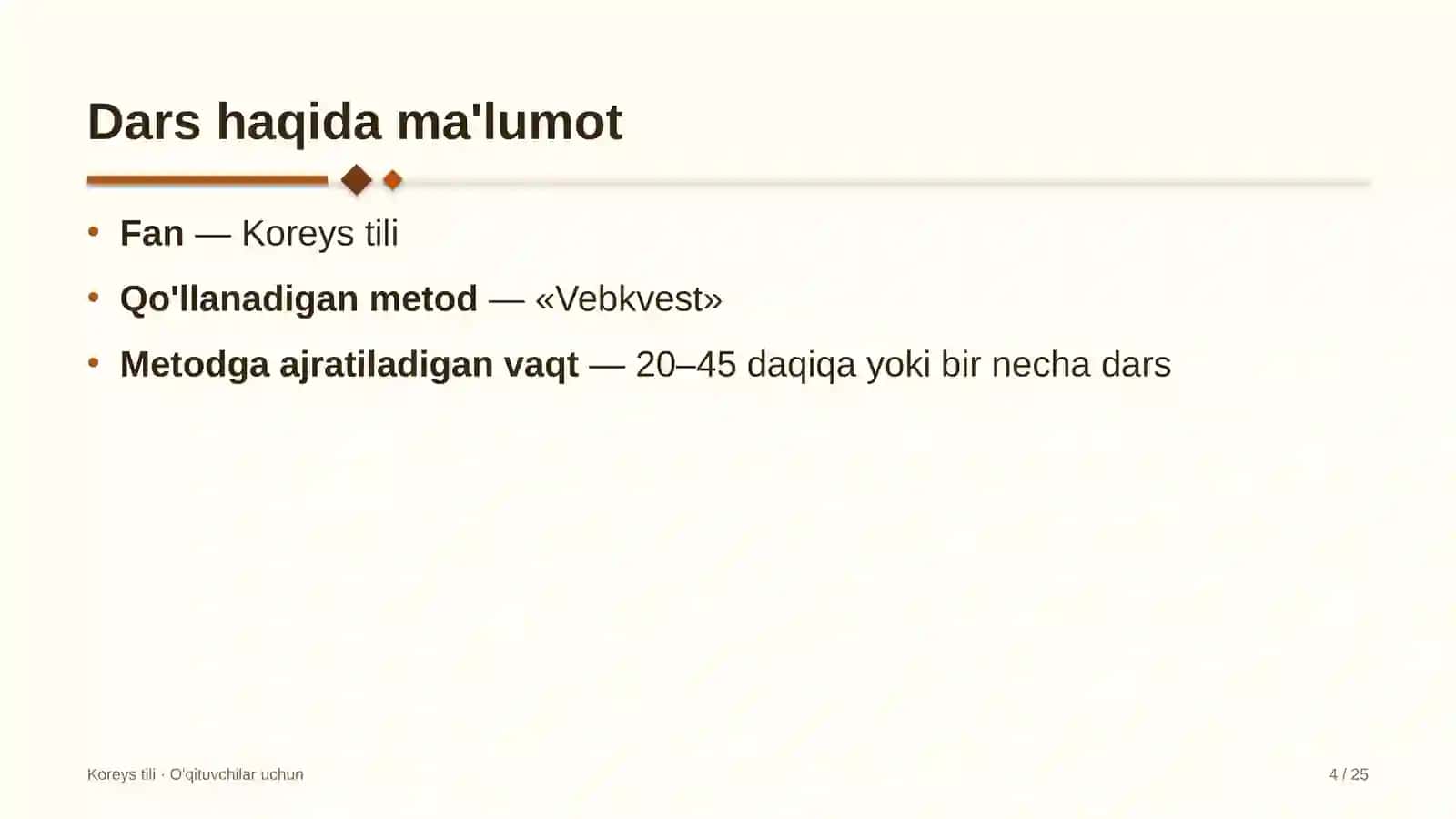 koreys tili darslarida vebkvest metodidan foydalanish 9108 4