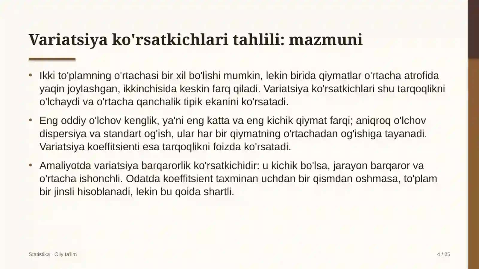 buyum bozorlarida variatsiya ko'rsatkichlari tahlili 6856 4