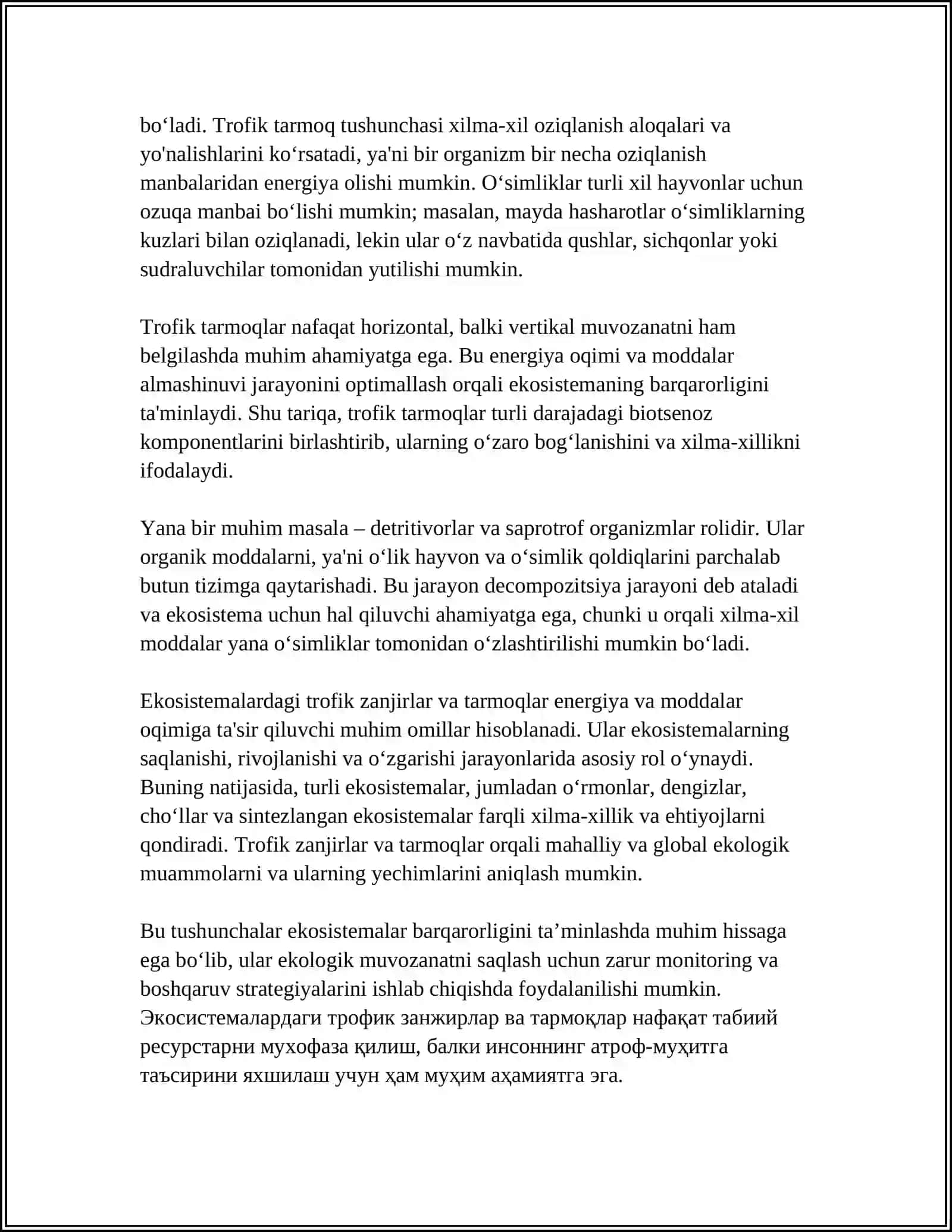 EKOSISTEMALARDIN TRIFIKALIQ SISTEMASI 4