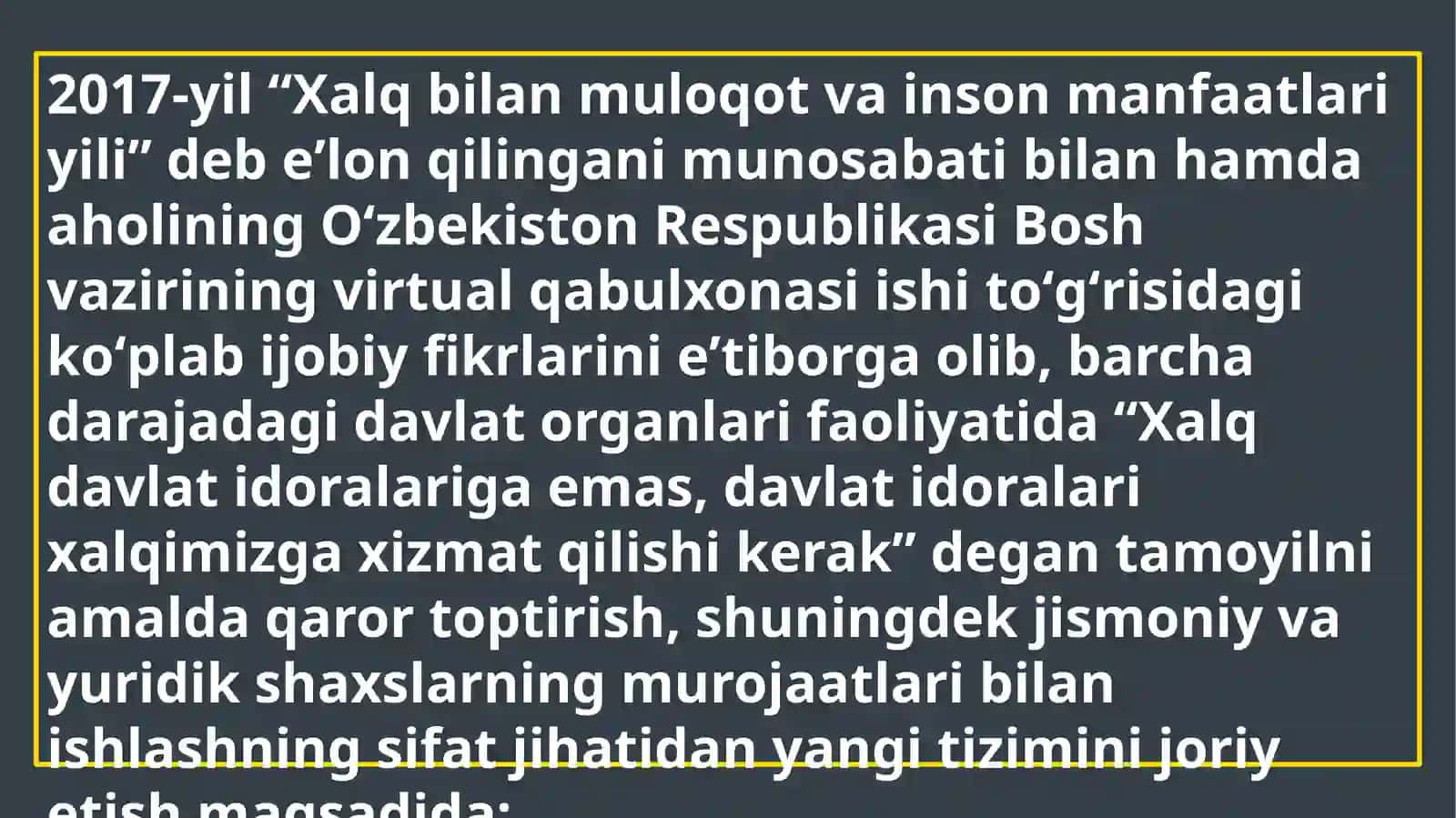 Oʻzbekiston Respublikasi Prezidentining PF-4904-son Farmoni qabul qilinishi 4