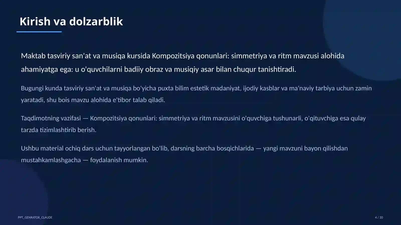 Kompozitsiya qonunlari: simmetriya va ritm (7-sinf) 4
