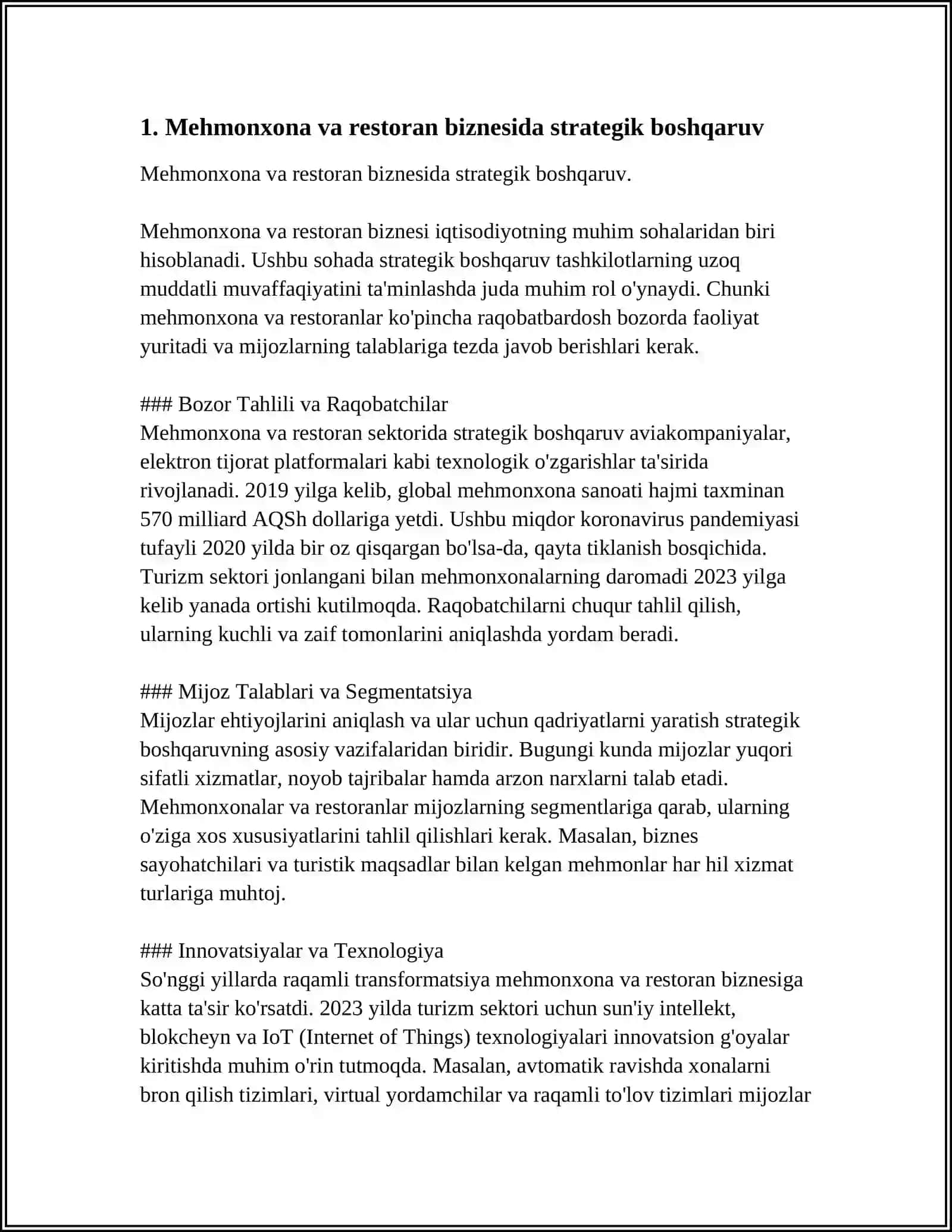 MEHMONXONA VA RESTORAN BIZNESIDA ASOSIY BOSHQARISH SHAKLLARI 4