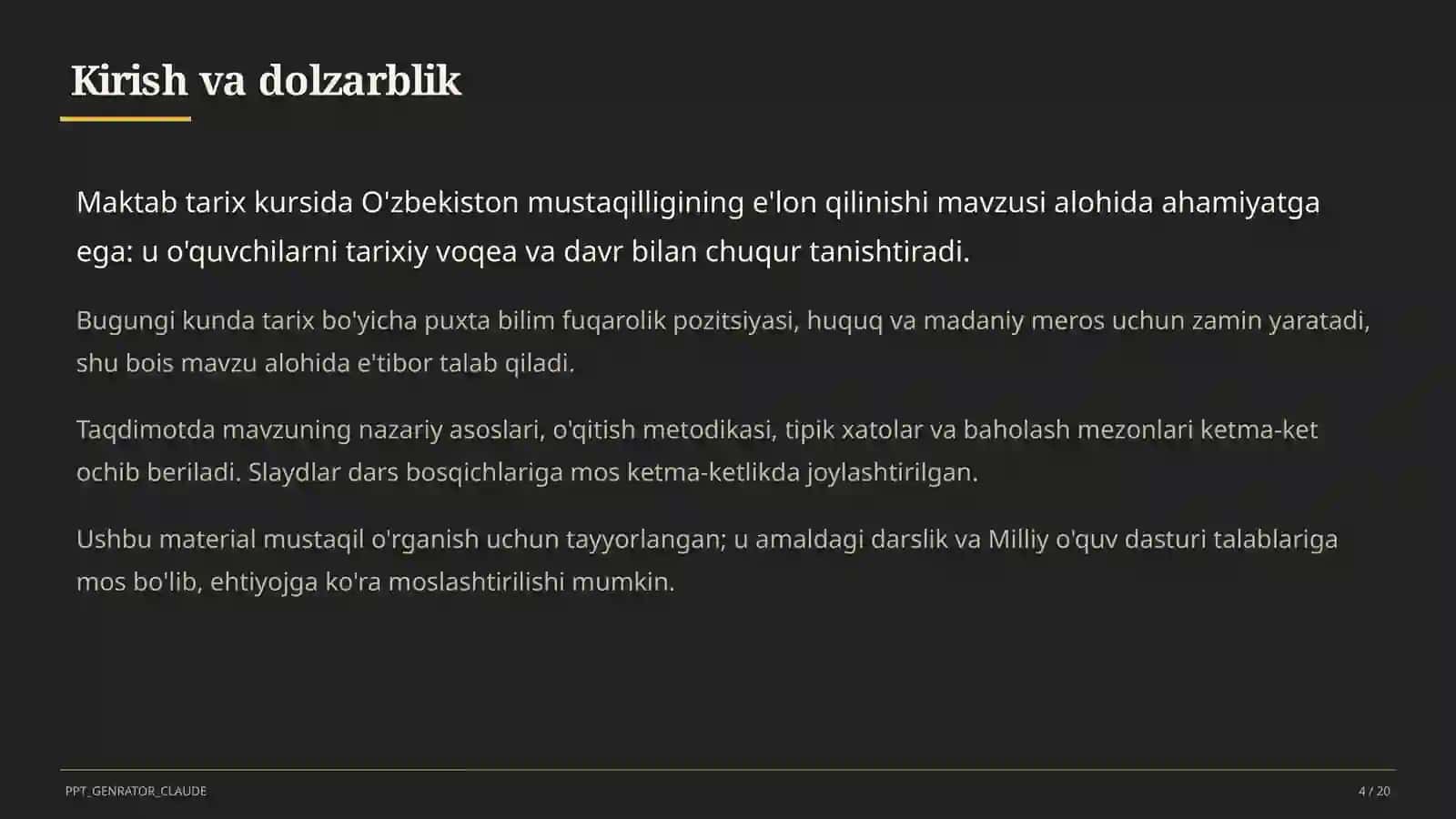 O'zbekiston mustaqilligining e'lon qilinishi (11-sinf) 4