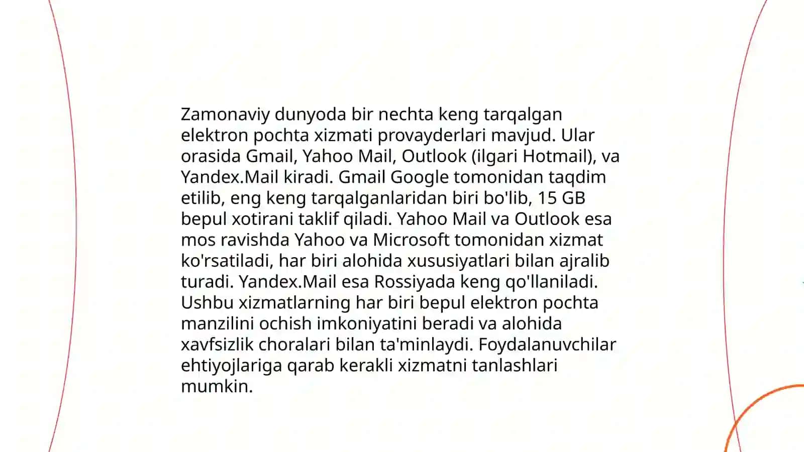 Elektron pochta orqali turli axborotlarni jo'natish va qabul qilib olish 4