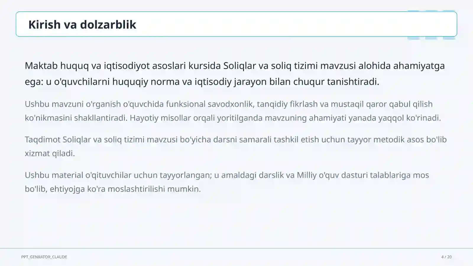 Soliqlar va soliq tizimi (10-sinf) 4