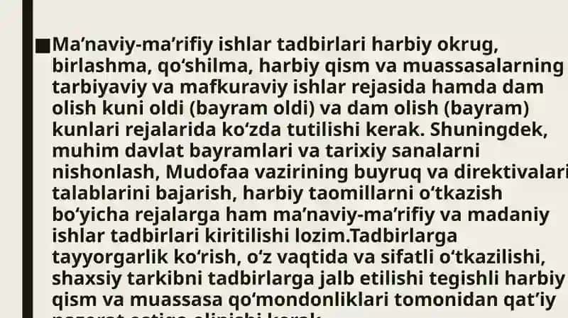O‘zbekiston Respublikasi Qurolli Kuchlar tizimi 4
