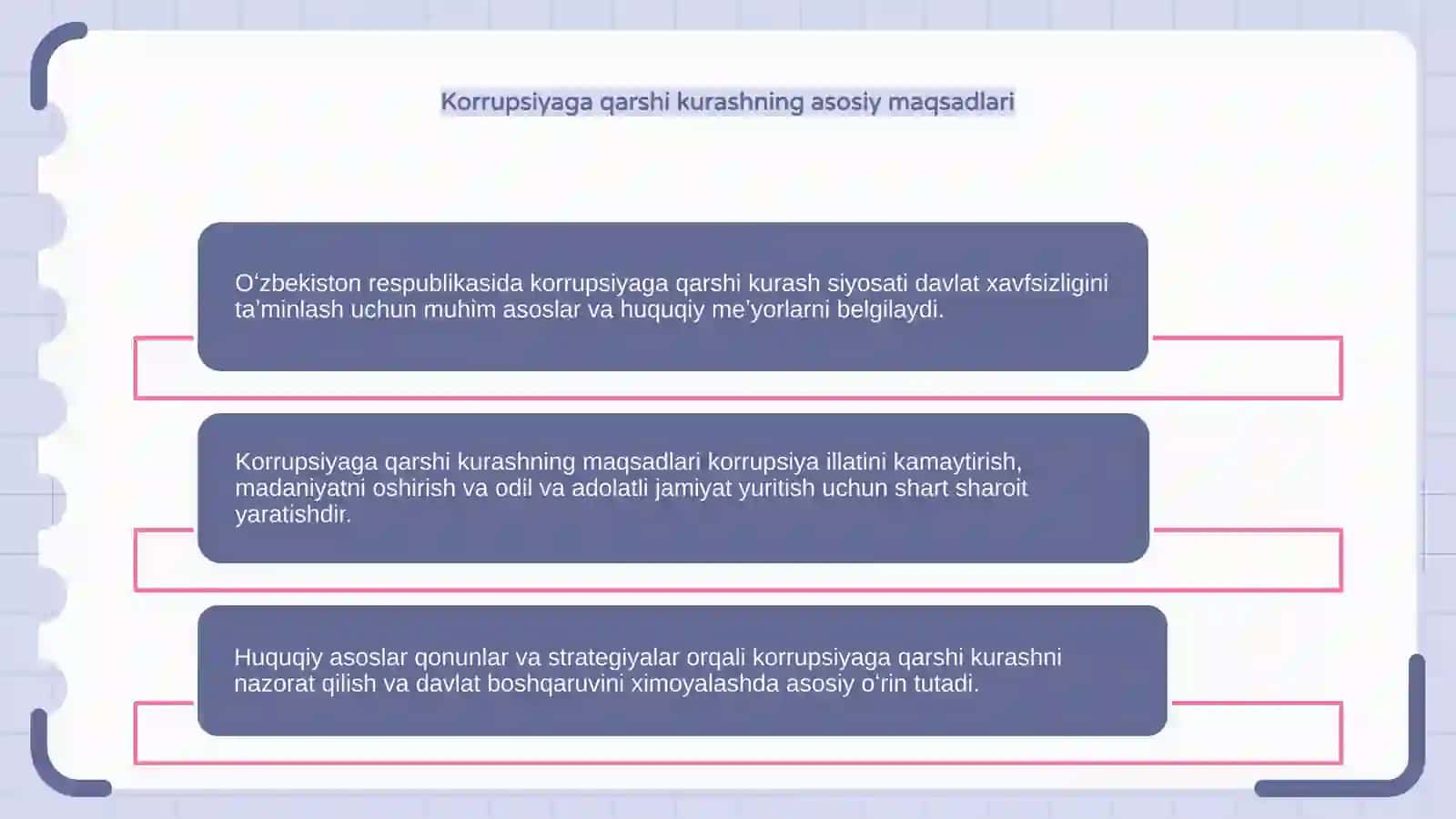 Oʻzbekiston Respublikasida korrupsiyaga qarshi kurash siyosatining mazmuni va huquqiy asoslari 4