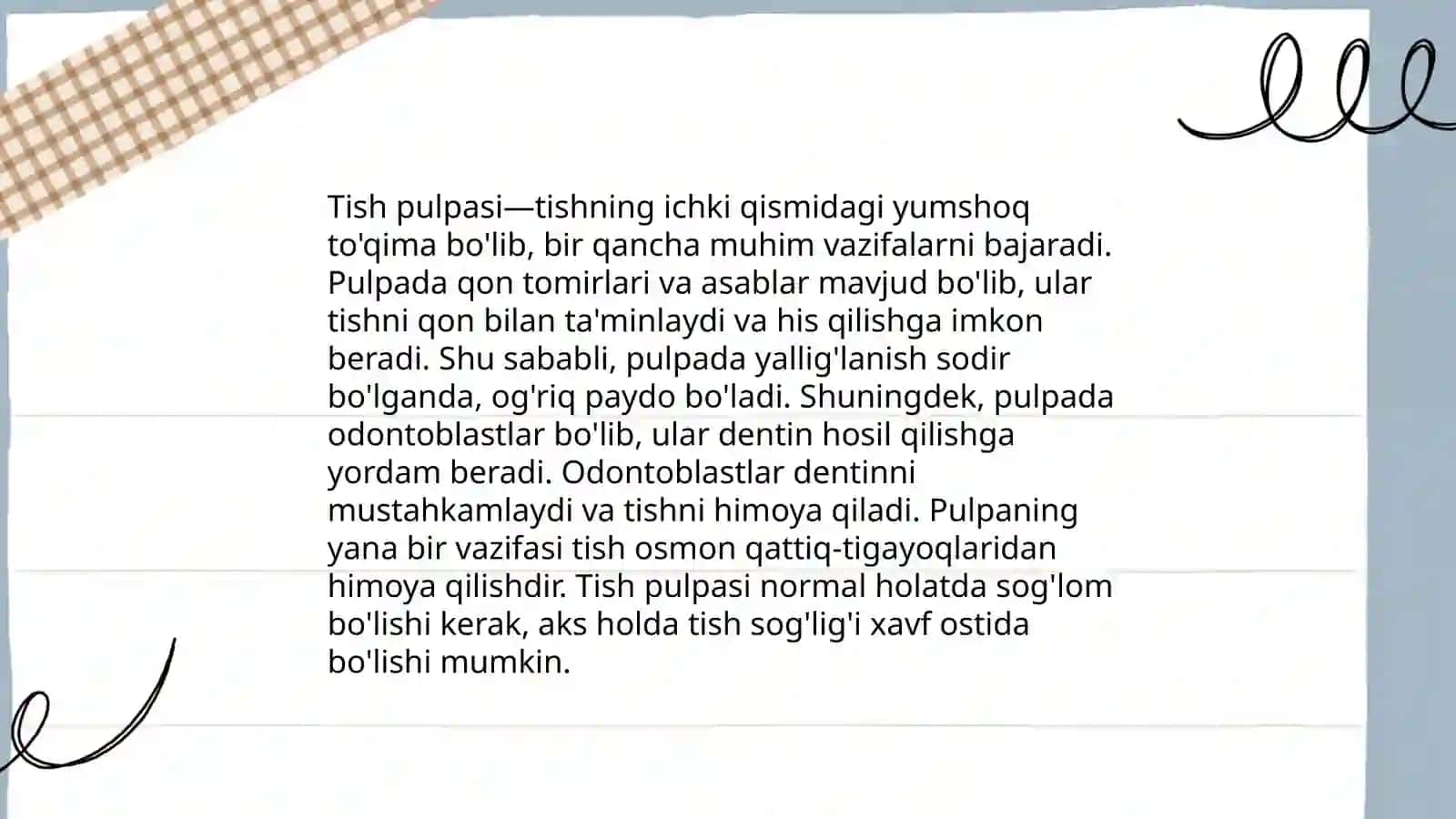 Tish Pulpasi tuzulishi b 4