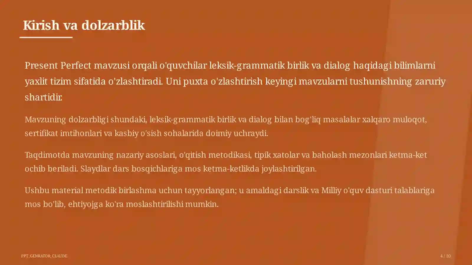 Present Perfect (8-sinf) 4