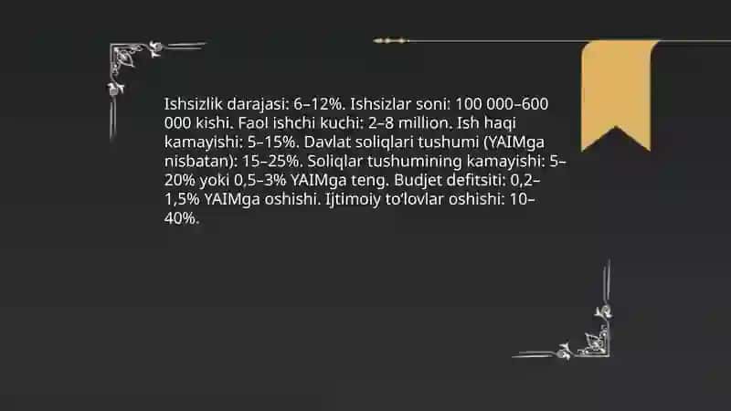 Ishsizlikning iqtisodiy oqibatlari Mehnat bozori va ishsizlik. Ishsizlikning iqtisodiy oqibatlari 4
