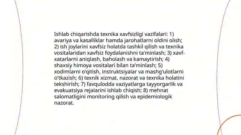 Mehnat muhofazasi va texnika xavfsizligi 4