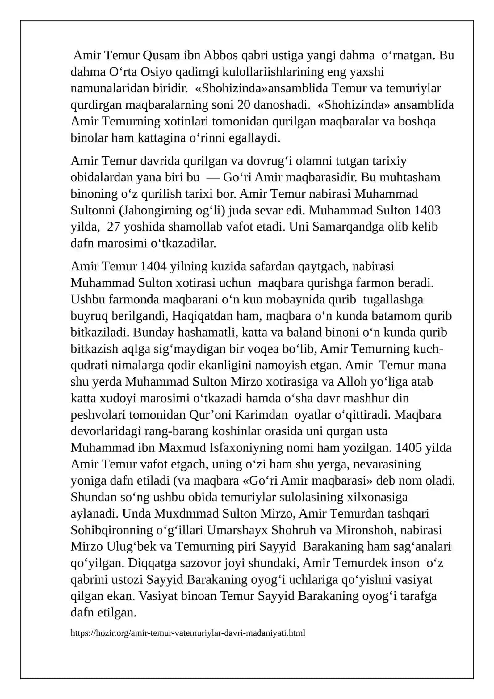 AMIR TEMUR DAVRI ME’MORCHILIK VA SHAHARSOZLIK MADANIYATI 4