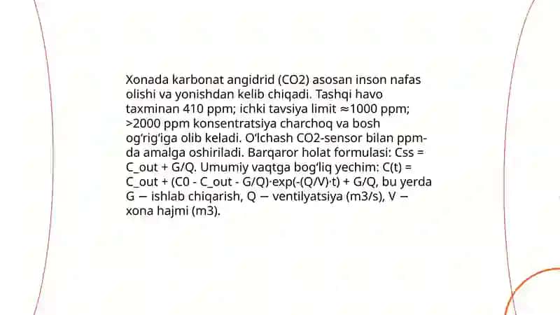 Zararli gazlar turlari va xisoblash usullari 4